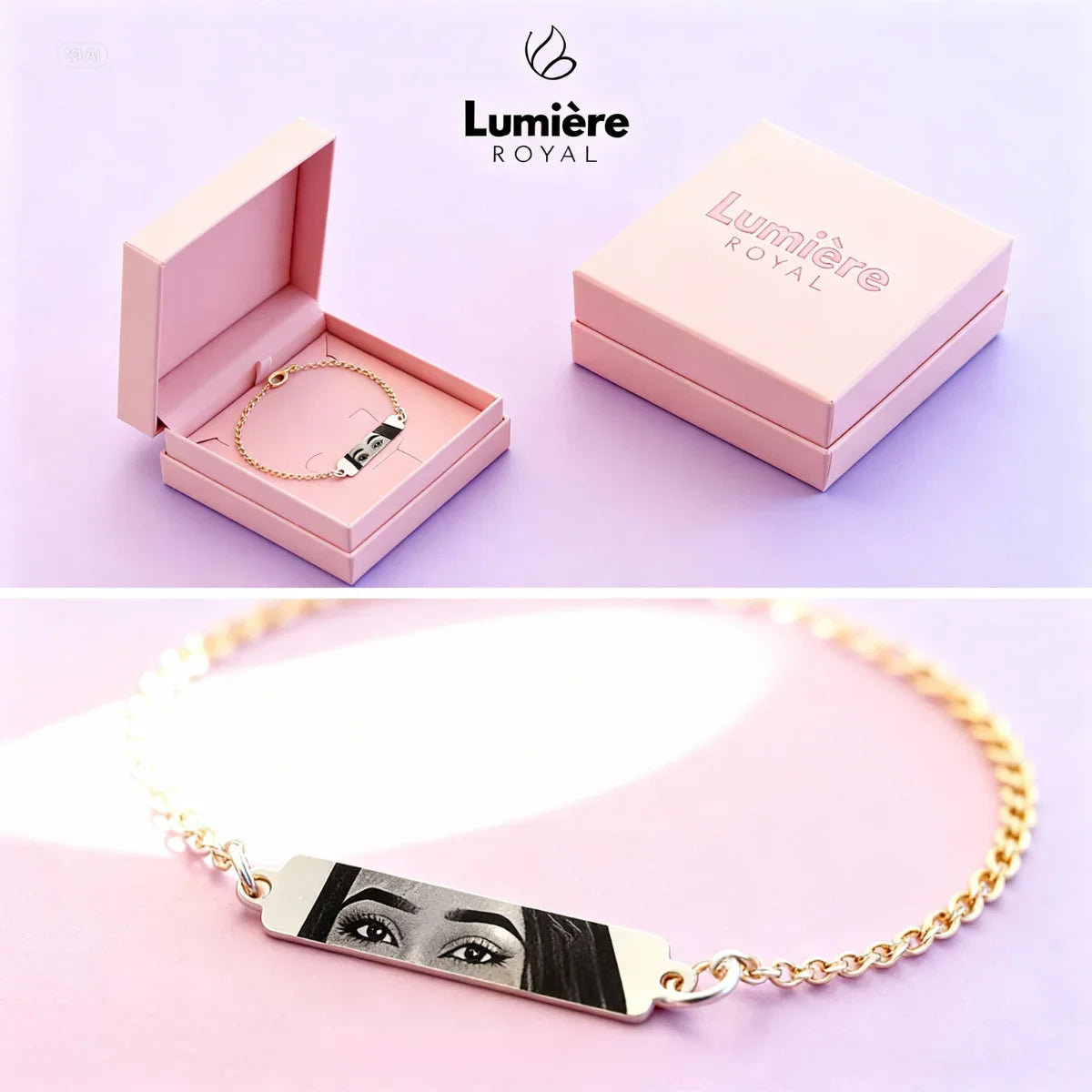 Pulseira Olhar Personalizada com Foto + Brinde
