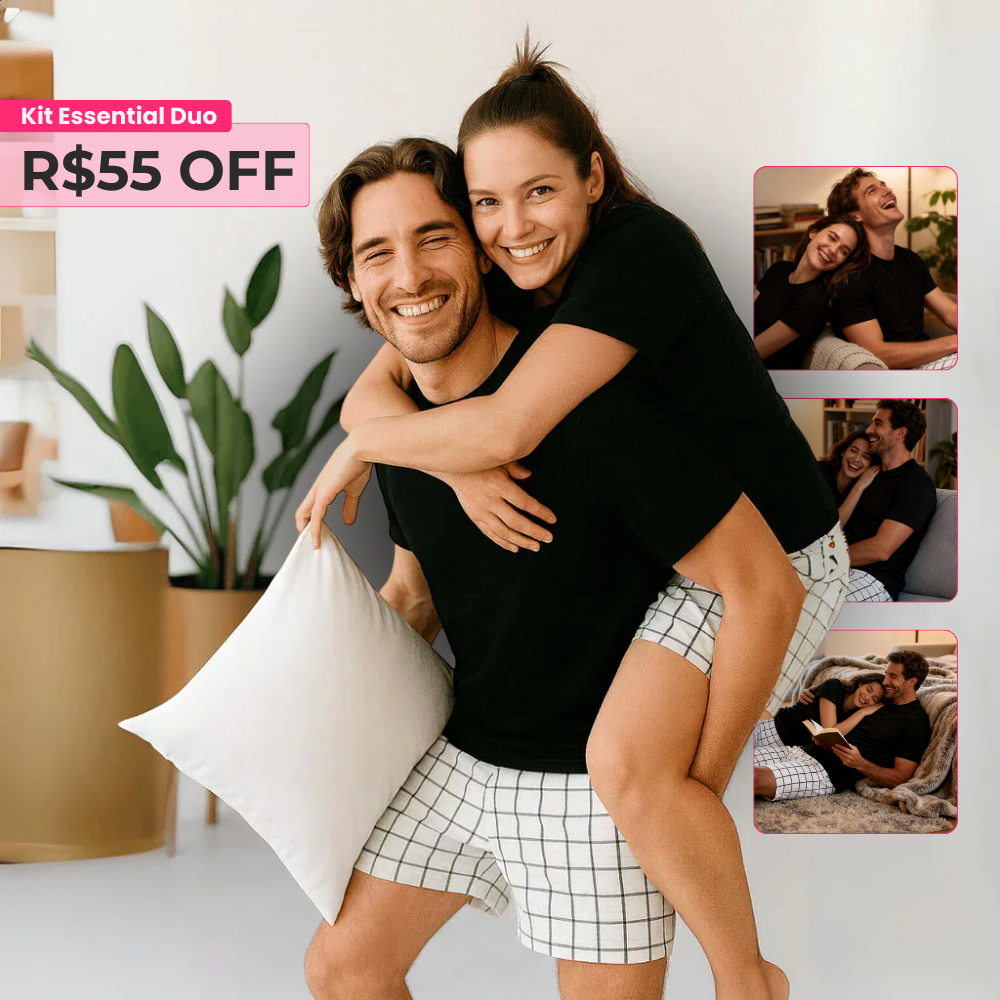 Kit Essential Duo - Pijama Casal (2 Conjuntos)