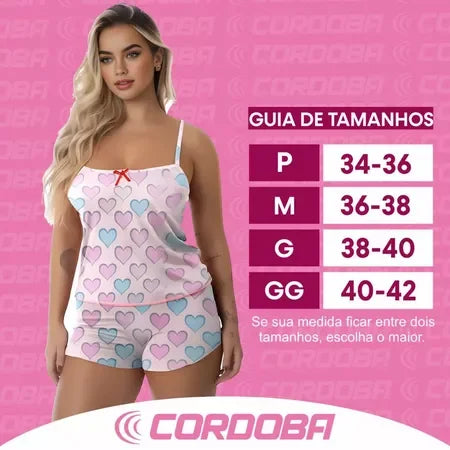 Kit 4 Peças Pijama Feminino Baby Doll